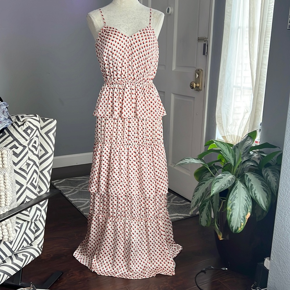 H&M Spotted Tiered Maxi Dress
